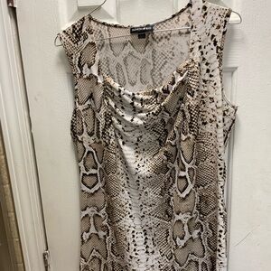 Fashion Bug Tank Top Size M Animal Print Snake Draped Square Neck Fairy